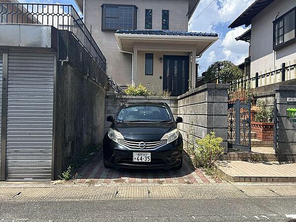 【リフォーム中】9月1日撮影。青空駐車場と車庫が1台分あり、計2台駐車可能です。