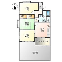 ハイツ神田C 3DKの間取図画像