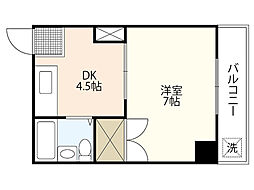 小石ビル 1DKの間取図画像