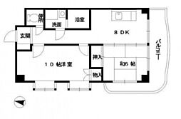 カーサ・フジタ 2DKの間取図画像