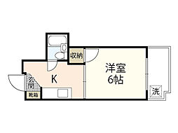 コーポラスナガイ 1Kの間取図画像