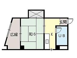 第一内野ビル 1Kの間取図画像
