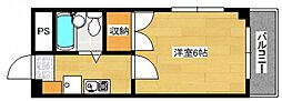 パステルクボ15 1Kの間取図画像