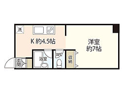 STSビル 3階1Kの間取り