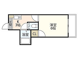 ロイヤルメゾン古江 1Kの間取図画像