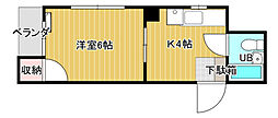 岡本ビル 1Kの間取図画像