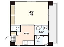 ヴェールかわもと 1Kの間取図画像