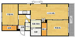 ペアコート翠A 2LDKの間取図画像