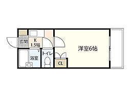 浜町グランコート 1Kの間取図画像