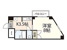マンション雄創 1Kの間取図画像