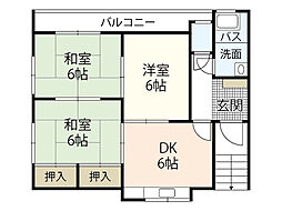 定森ビル 3DKの間取図画像