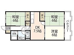 第2鈴峰ビル 3DKの間取図画像