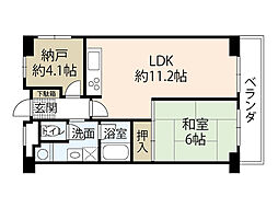 シャンボール国泰寺 1SLDKの間取図画像