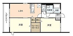 ルミエール己斐上 2LDKの間取図画像