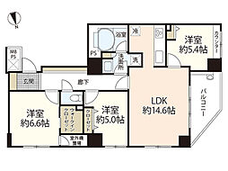 ライオンズタワー平和大通りシティマークス 3LDKの間取図画像