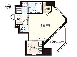ありがとうヴィラ博丈的場町 1Kの間取図画像