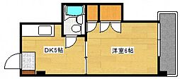 サンハイムうえだ 1DKの間取図画像