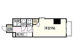 アーバングレース広島 1Kの間取図画像