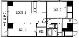 ラ・テール袋町公園前 2LDKの間取図画像