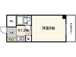 シティコーポ比治山 1Kの間取図画像