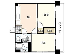 第2中村ビル 2DKの間取図画像