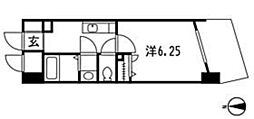 エルミタージュ安芸 1Kの間取図画像