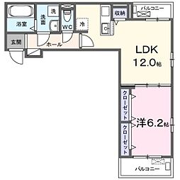 アーバンコート堀越 1LDKの間取図画像