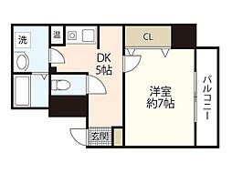 玉川ビル 1DKの間取図画像