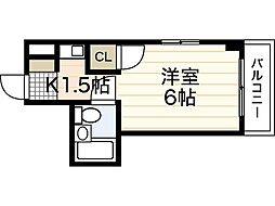柴崎皆実ビル ワンルームの間取図画像