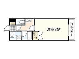 コーボレーション草津 1Kの間取図画像