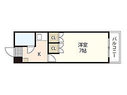ハイツたかす 1Kの間取図画像