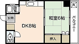 保田ビル 1DKの間取図画像