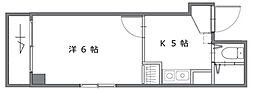 清和十日市ビル 1Kの間取図画像