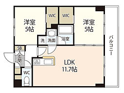 フラッツ庚午 2LDKの間取図画像