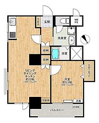 コアメゾン川崎 1LDKの間取り