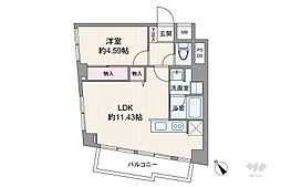 目黒ハイツ 1LDKの間取図画像