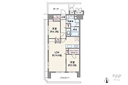 マイキャッスル大森町エクセレントステージ 2LDKの間取り