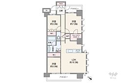 プラウド川崎柳町 3LDKの間取り