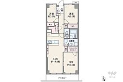 蒲田グリーンパーク 3LDKの間取図画像
