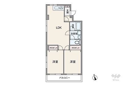 暖かな日差しが差し込む南向きの角住戸。期間限定リフォーム向き物件です！