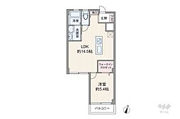 マンション下目黒苑 1LDKの間取図画像