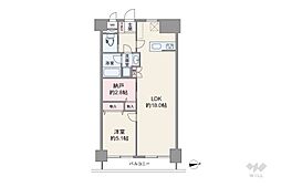 蒲田公園マンション 1LDKの間取図画像