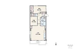 都立大アーバンハイム 2LDKの間取図画像