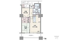 レジデンス・ザ・武蔵小杉 2LDKの間取図画像