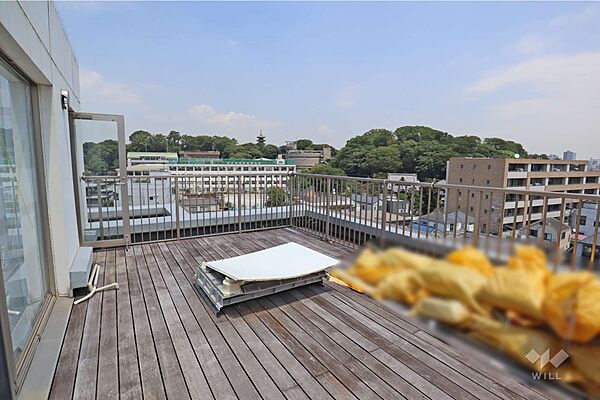 バルコニー広さのあるルーフバルコニーです。