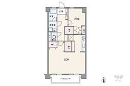 都立大パレス 1LDKの間取図画像