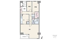 サンサーラ東山 2LDKの間取図画像