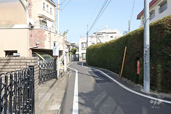 敷地北側の前面道路(西側から)
