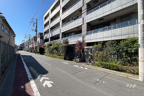 敷地南東側の前面道路（北東側から）