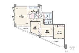 ライオンズマンション武蔵新城緑園の街壱番館 3LDKの間取り